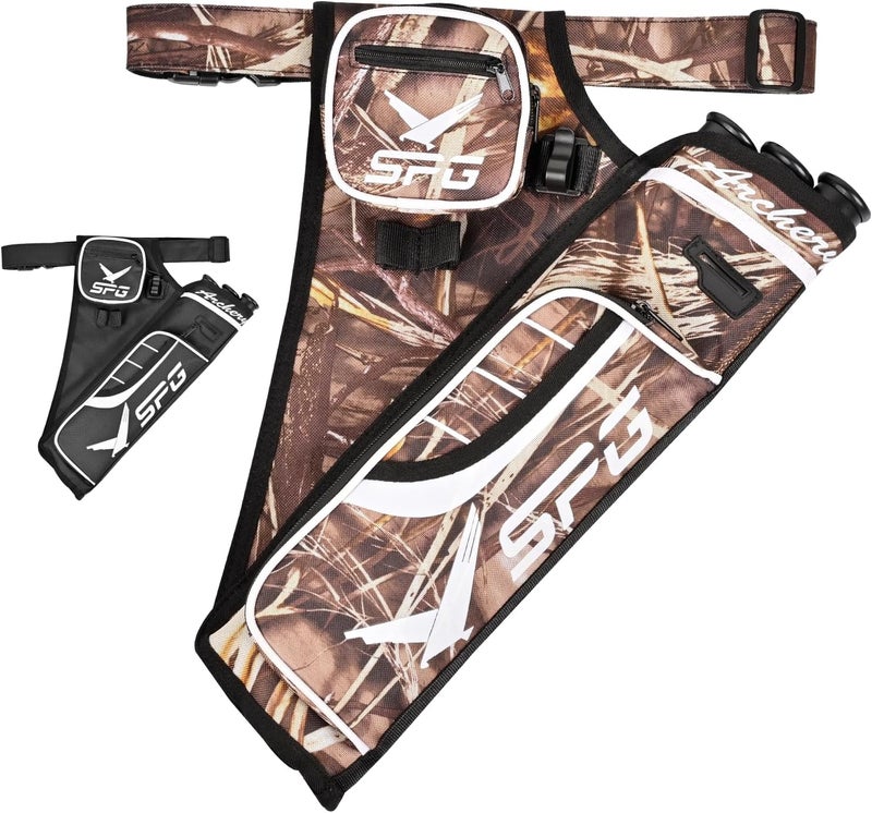 SP.G Arrow Quiver Archery Hip Quiver, Durable Adjustable Waist Belt Three Arrows Tube for Arrow Storage Compound Bow Recurve Bow Accessories - Image 1